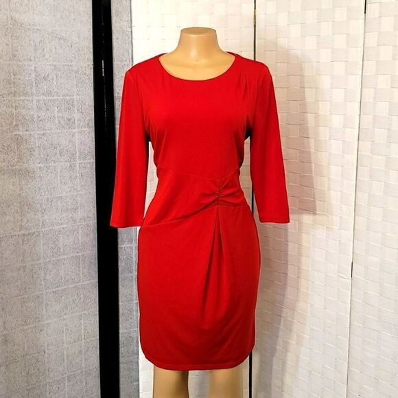 LARK&RO 3/4 OF SLEEVE INVISIBLE BACK ZIPPER CLOSURE WOMEN"S DRESS - Picture 3 of 14